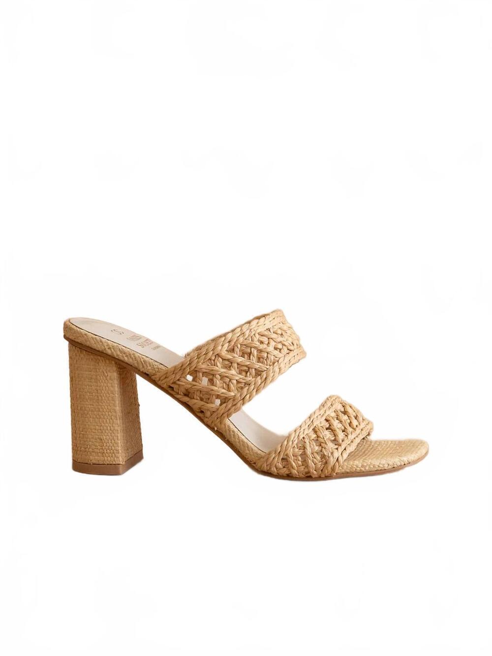 NEW OASIS SOCIETY women's barbara woven double band heel sandal in wheat